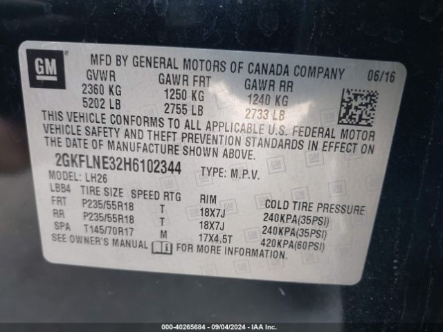 Photo 8 VIN: 2GKFLNE32H6102344 - GMC TERRAIN 