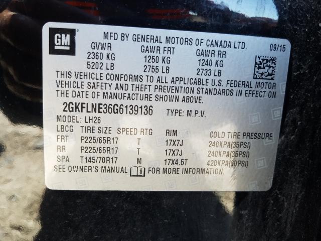 Photo 9 VIN: 2GKFLNE36G6139136 - GMC TERRAIN SL 