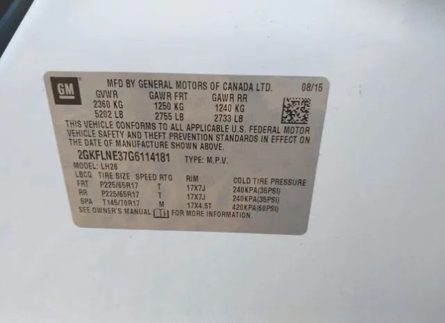 Photo 8 VIN: 2GKFLNE37G6114181 - GMC TERRAIN 