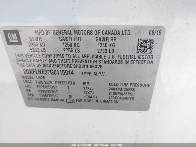 Photo 8 VIN: 2GKFLNE37G6115914 - GMC TERRAIN 