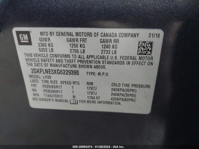 Photo 8 VIN: 2GKFLNE3XG6229390 - GMC TERRAIN 