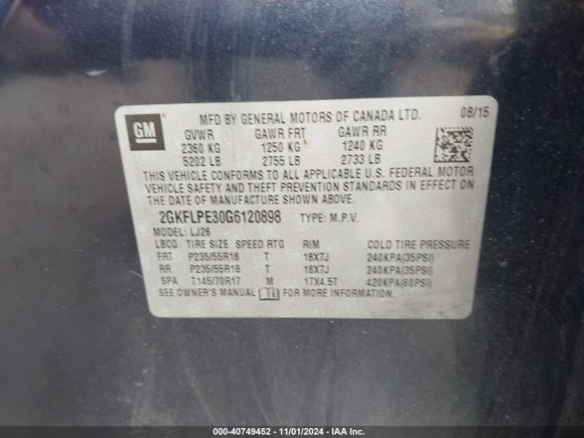 Photo 8 VIN: 2GKFLPE30G6120898 - GMC TERRAIN 