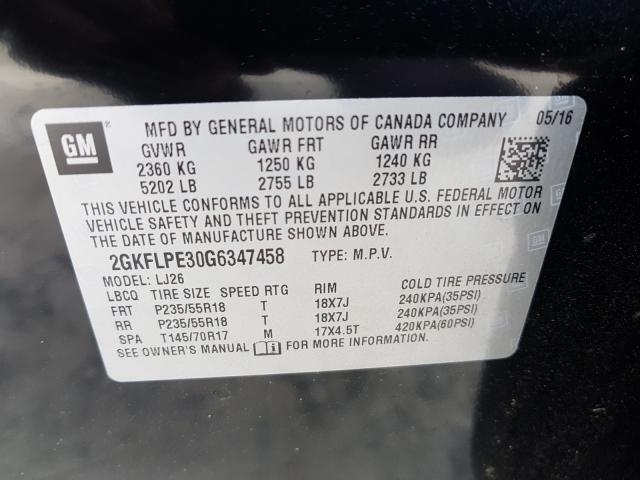 Photo 9 VIN: 2GKFLPE30G6347458 - GMC TERRAIN SL 