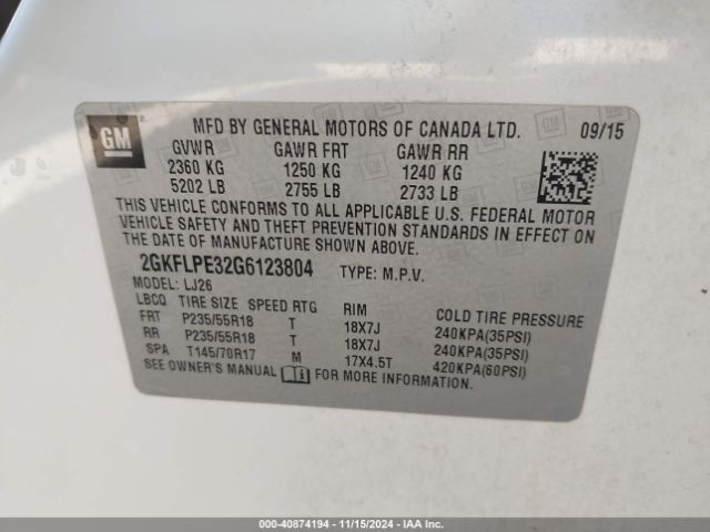 Photo 8 VIN: 2GKFLPE32G6123804 - GMC TERRAIN 