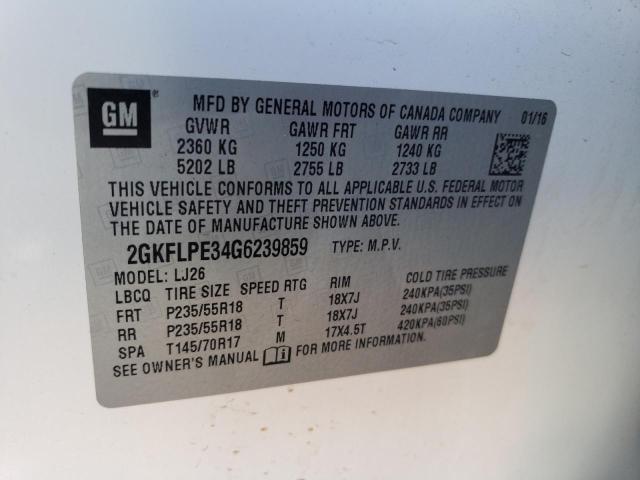 Photo 9 VIN: 2GKFLPE34G6239859 - GMC TERRAIN SL 