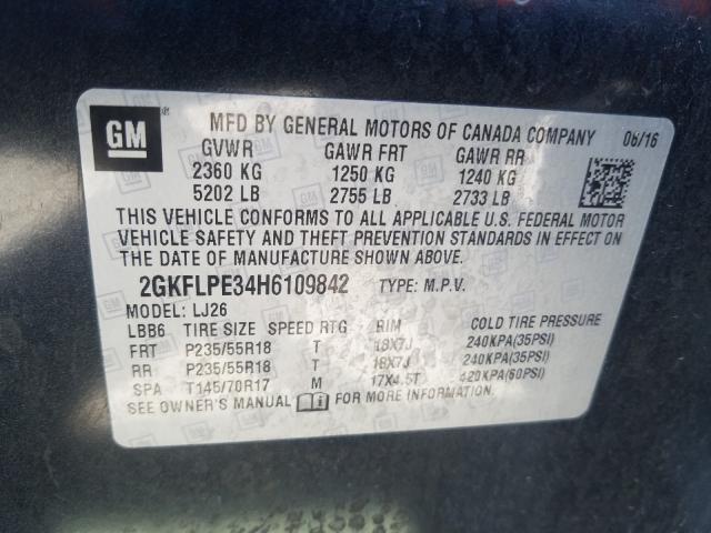 Photo 9 VIN: 2GKFLPE34H6109842 - GMC TERRAIN SL 