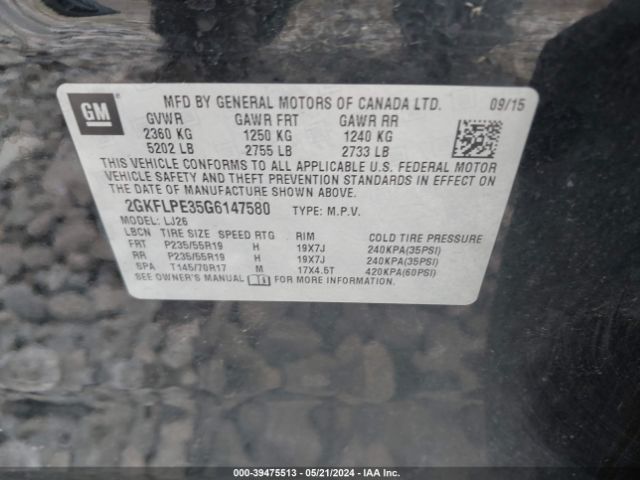 Photo 8 VIN: 2GKFLPE35G6147580 - GMC TERRAIN 