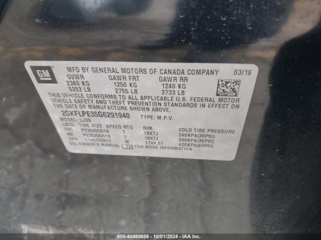 Photo 8 VIN: 2GKFLPE35G6291940 - GMC TERRAIN 