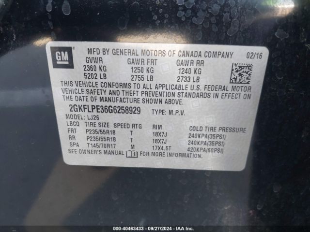 Photo 8 VIN: 2GKFLPE36G6258929 - GMC TERRAIN 