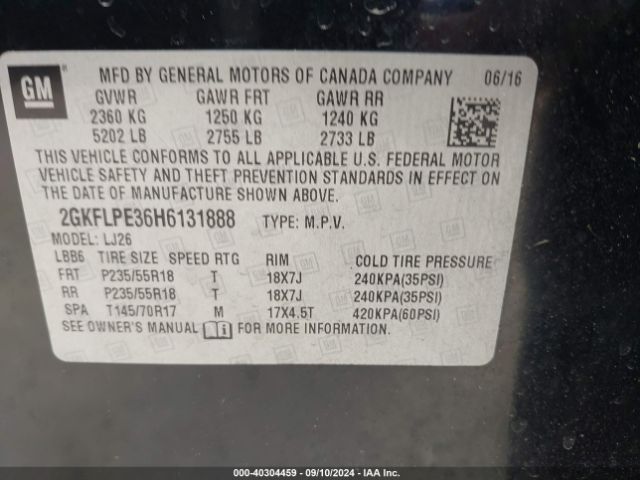 Photo 8 VIN: 2GKFLPE36H6131888 - GMC TERRAIN 