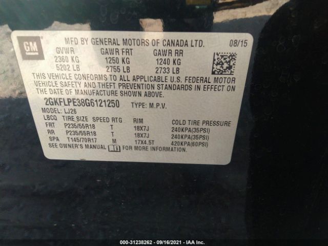 Photo 8 VIN: 2GKFLPE38G6121250 - GMC TERRAIN 