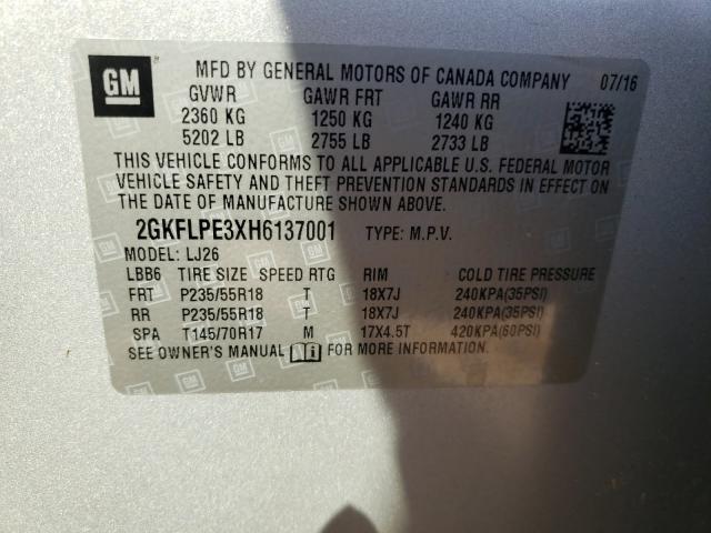 Photo 9 VIN: 2GKFLPE3XH6137001 - GMC TERRAIN SL 