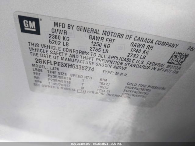 Photo 8 VIN: 2GKFLPE3XH6336274 - GMC TERRAIN 