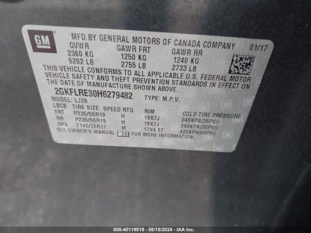 Photo 8 VIN: 2GKFLRE30H6279482 - GMC TERRAIN 