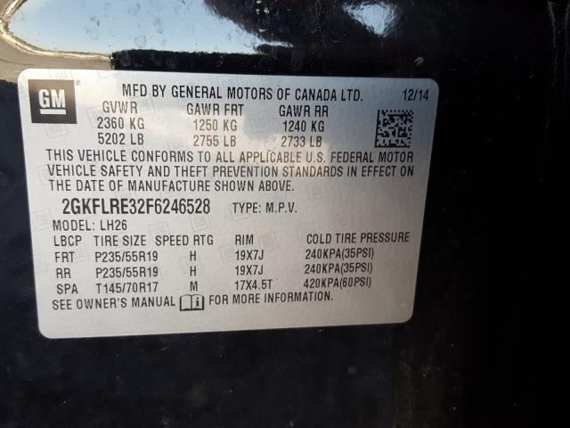 Photo 9 VIN: 2GKFLRE32F6246528 - GMC TERRAIN SL 