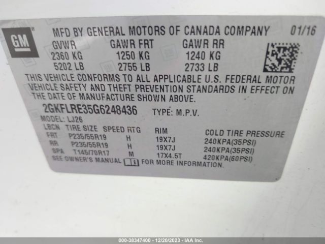 Photo 8 VIN: 2GKFLRE35G6248436 - GMC TERRAIN 