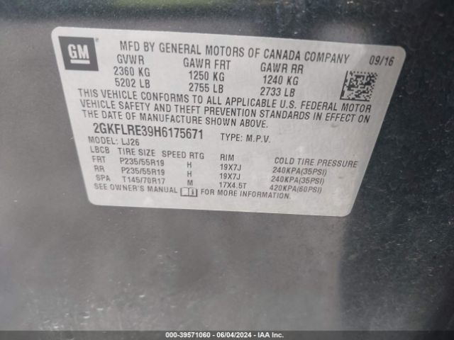 Photo 8 VIN: 2GKFLRE39H6175671 - GMC TERRAIN 