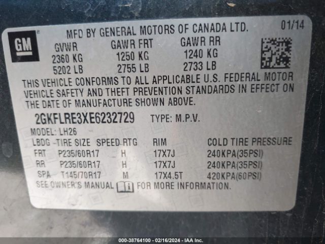 Photo 8 VIN: 2GKFLRE3XE6232729 - GMC TERRAIN 