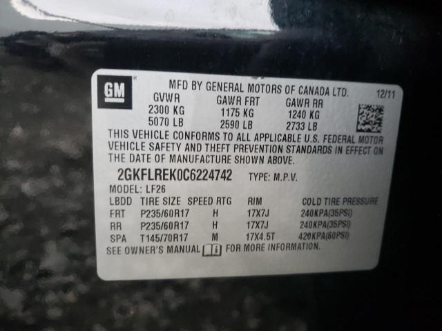 Photo 9 VIN: 2GKFLREK0C6224742 - GMC TERRAIN SL 