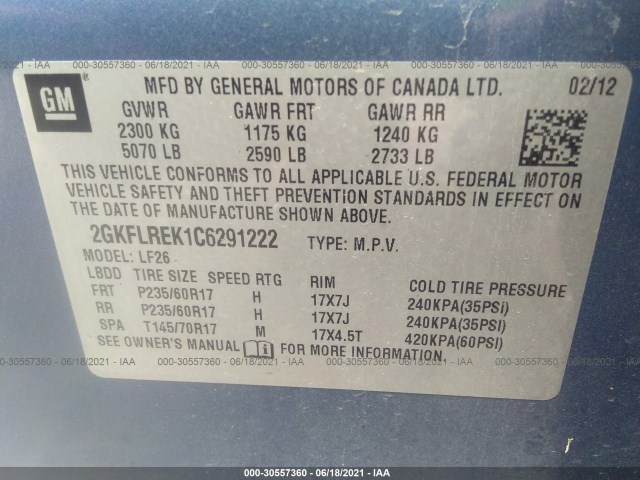 Photo 8 VIN: 2GKFLREK1C6291222 - GMC TERRAIN 