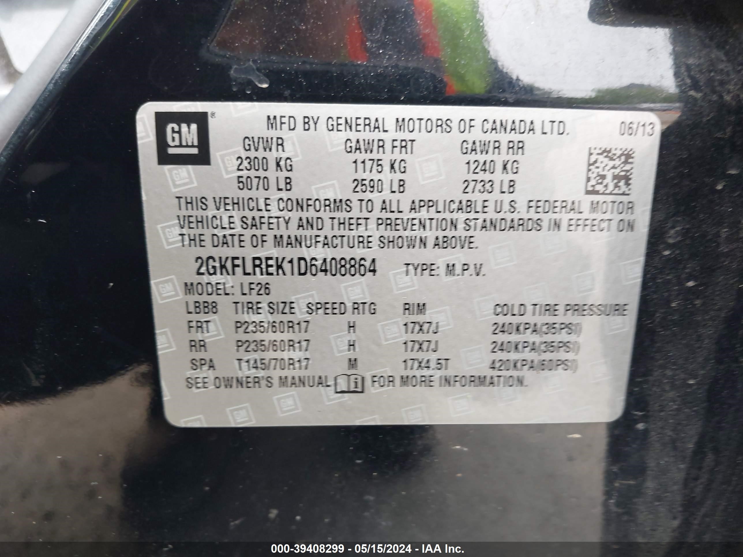 Photo 8 VIN: 2GKFLREK1D6408864 - GMC TERRAIN 