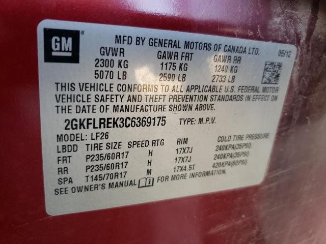 Photo 11 VIN: 2GKFLREK3C6369175 - GMC TERRAIN SL 