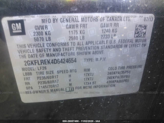 Photo 8 VIN: 2GKFLREK4D6424654 - GMC TERRAIN 