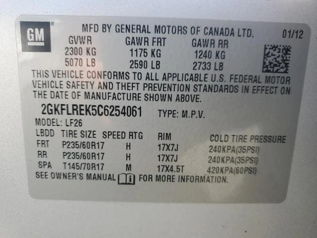 Photo 12 VIN: 2GKFLREK5C6254061 - GMC TERRAIN SL 