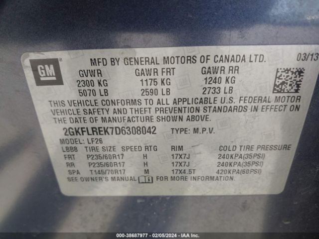 Photo 8 VIN: 2GKFLREK7D6308042 - GMC TERRAIN 