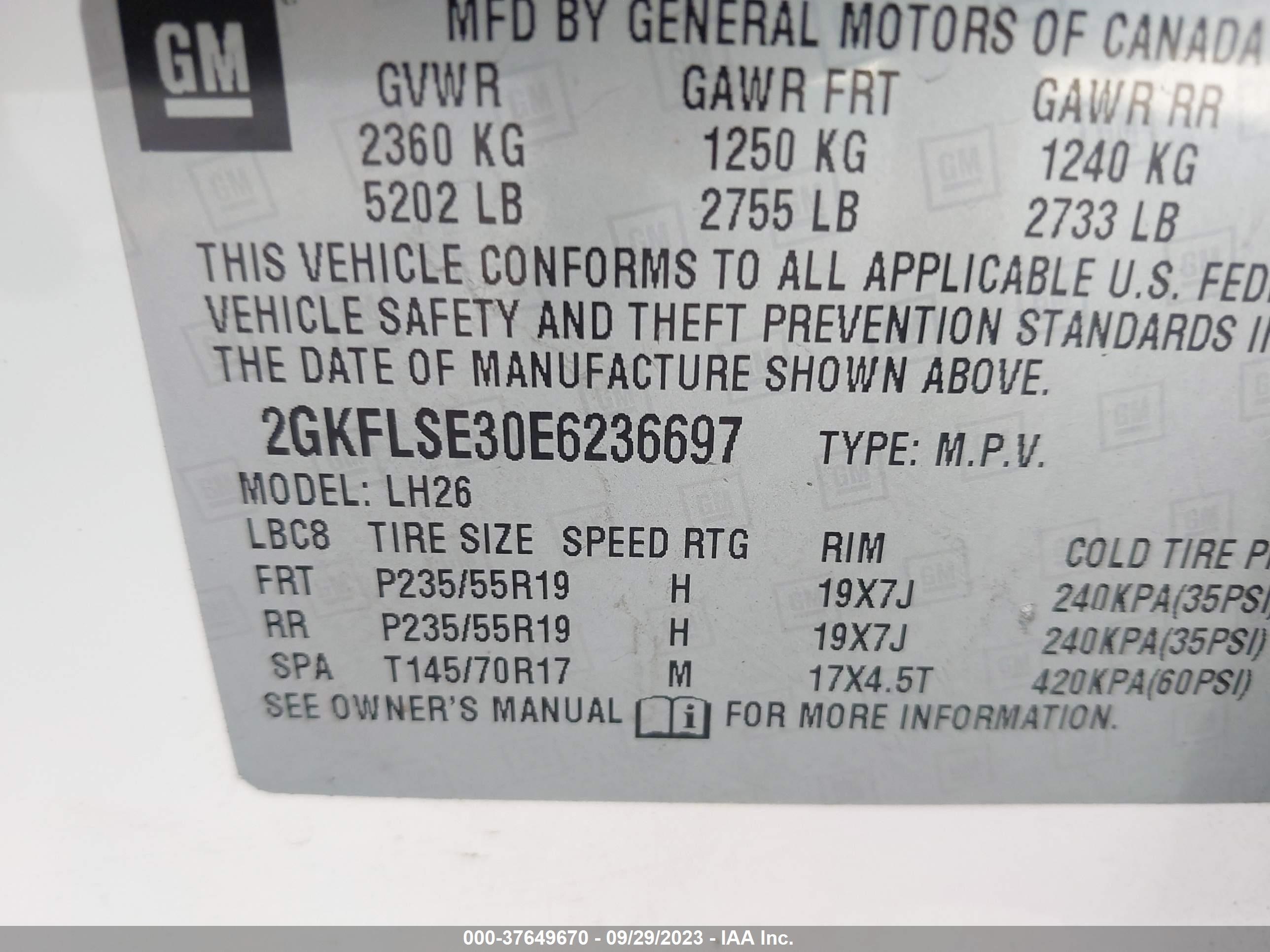 Photo 8 VIN: 2GKFLSE30E6236697 - GMC TERRAIN 