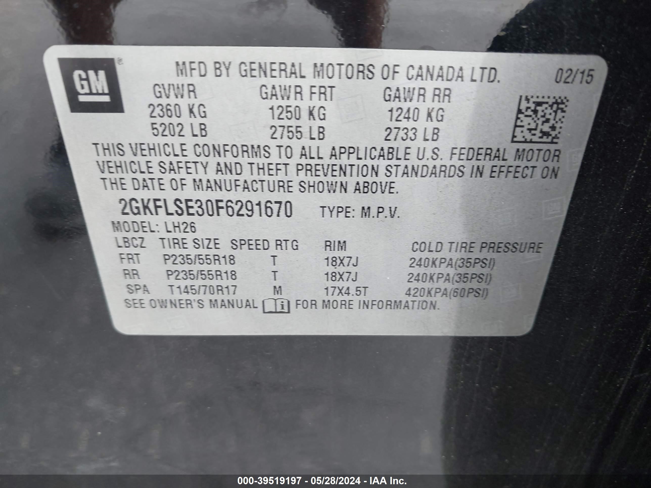 Photo 8 VIN: 2GKFLSE30F6291670 - GMC TERRAIN 