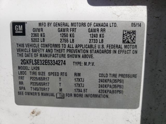 Photo 9 VIN: 2GKFLSE32E6334274 - GMC TERRAIN SL 