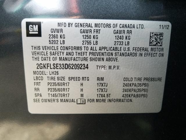 Photo 9 VIN: 2GKFLSE33D6209234 - GMC TERRAIN SL 