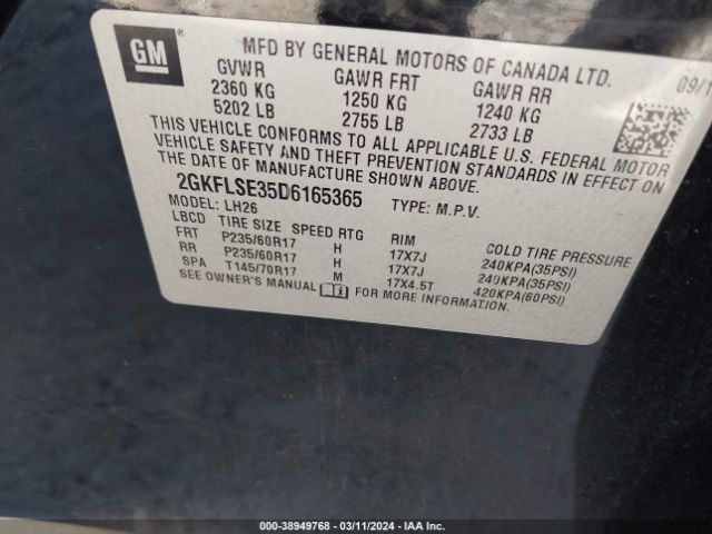 Photo 8 VIN: 2GKFLSE35D6165365 - GMC TERRAIN 