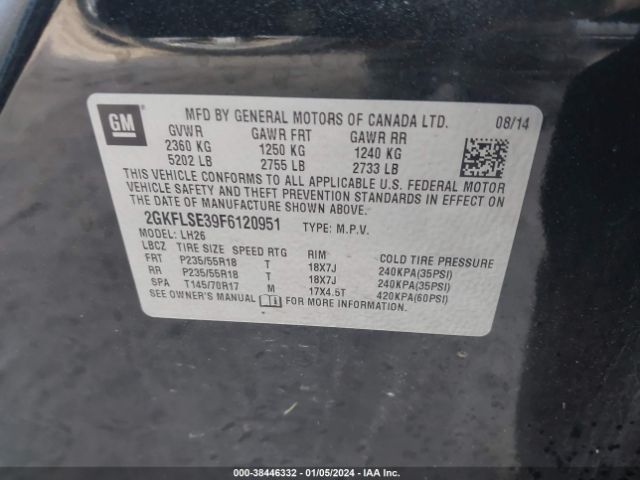 Photo 8 VIN: 2GKFLSE39F6120951 - GMC TERRAIN 