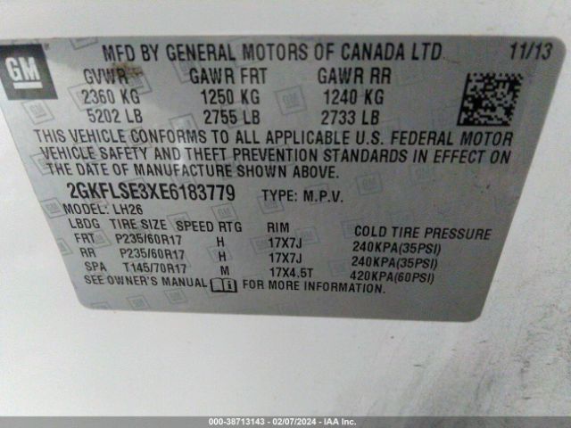 Photo 8 VIN: 2GKFLSE3XE6183779 - GMC TERRAIN 