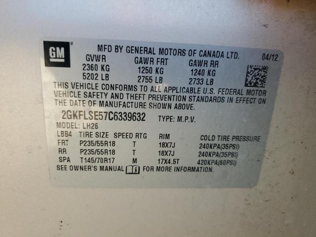 Photo 11 VIN: 2GKFLSE57C6339632 - GMC TERRAIN SL 