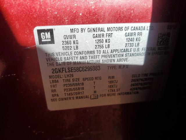 Photo 12 VIN: 2GKFLSE58C6299383 - GMC TERRAIN SL 