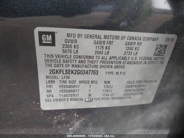 Photo 8 VIN: 2GKFLSEK2G6347763 - GMC TERRAIN 