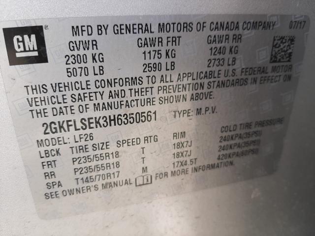 Photo 9 VIN: 2GKFLSEK3H6350561 - GMC TERRAIN SL 