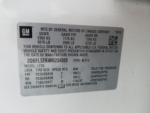 Photo 9 VIN: 2GKFLSEK4H6204380 - GMC TERRAIN SL 