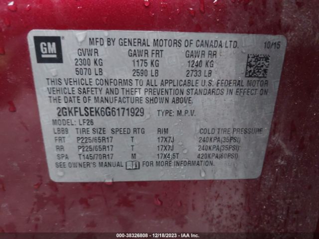 Photo 8 VIN: 2GKFLSEK6G6171929 - GMC TERRAIN 