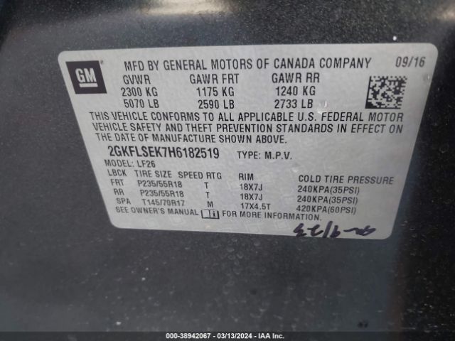 Photo 8 VIN: 2GKFLSEK7H6182519 - GMC TERRAIN 