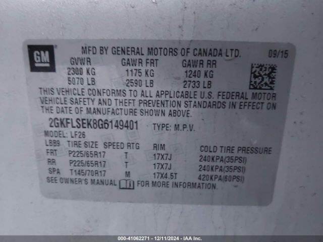 Photo 8 VIN: 2GKFLSEK8G6149401 - GMC TERRAIN 