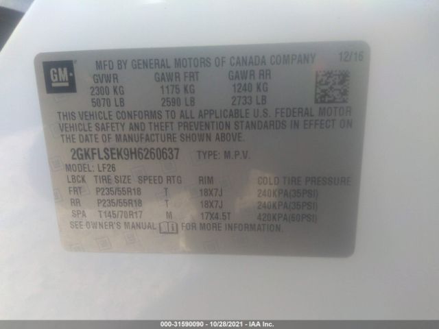 Photo 8 VIN: 2GKFLSEK9H6260637 - GMC TERRAIN 