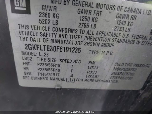 Photo 8 VIN: 2GKFLTE30F6191235 - GMC TERRAIN 