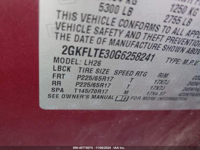 Photo 8 VIN: 2GKFLTE30G6258241 - GMC TERRAIN 