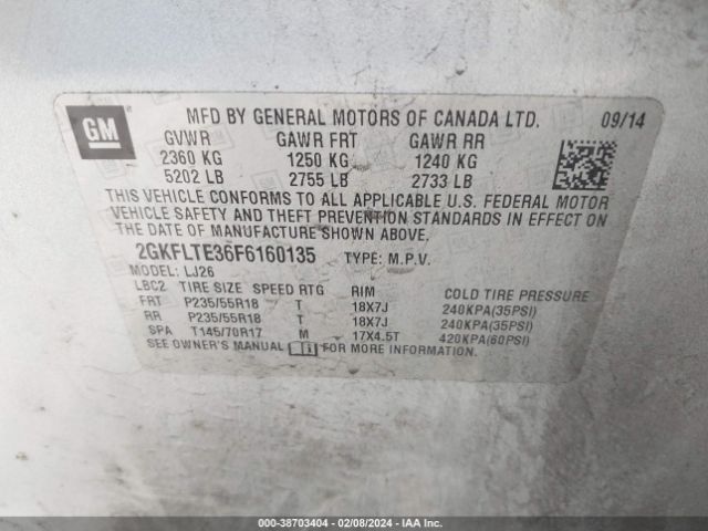 Photo 8 VIN: 2GKFLTE36F6160135 - GMC TERRAIN 