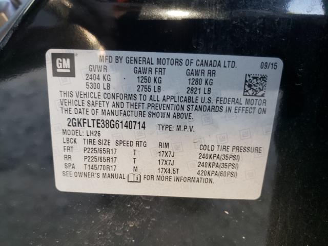 Photo 9 VIN: 2GKFLTE38G6140714 - GMC TERRAIN SL 