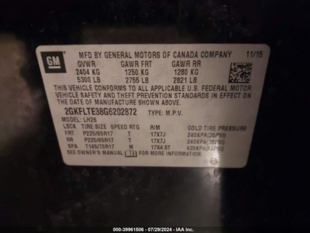 Photo 8 VIN: 2GKFLTE38G6202872 - GMC TERRAIN 